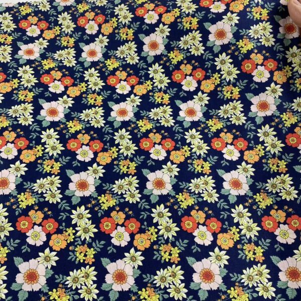 100% Cotton Poplin Spring/Summer Small Floral Fabric — Soft & Breathable for Apparel