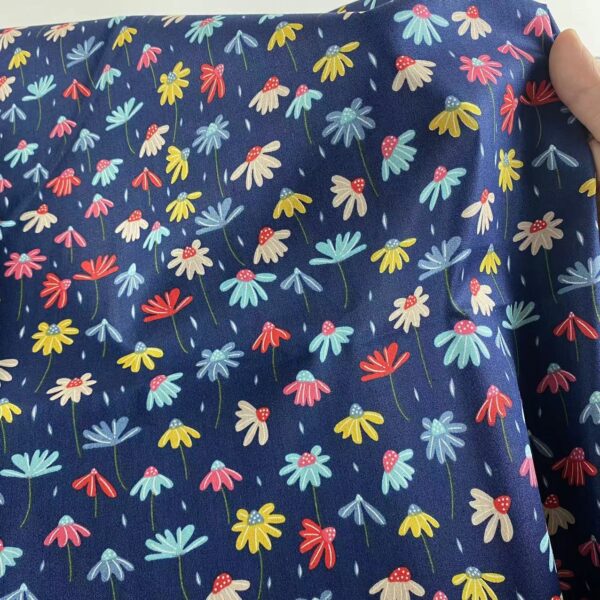 100% Cotton Reactive Printed Floral Fabric — Lightweight & Skin-Friendly