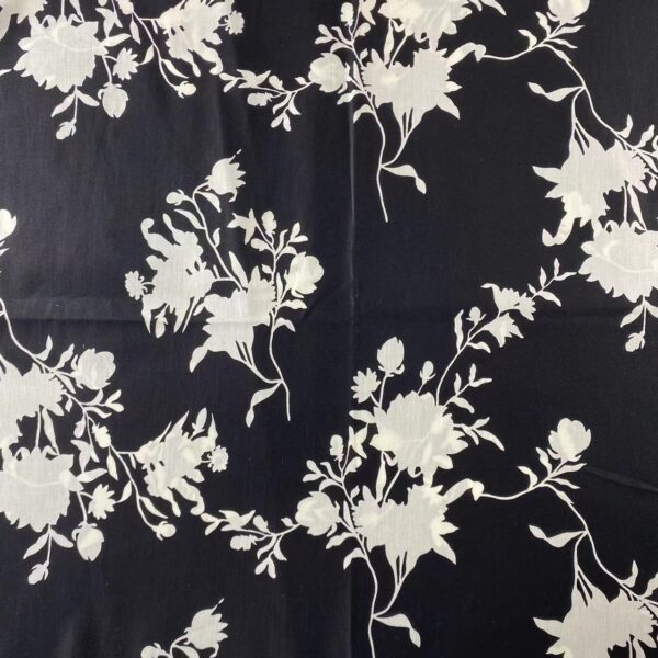 100% Cotton Ink Painting Botanical Printed Fabric — Lightweight Poplin for Apparel