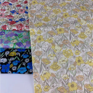 100% Cotton Pastoral Floral Printed Fabric — Soft, Breathable & Reactive-Dyed