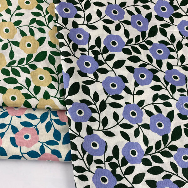 100% Cotton Crinkle Floral Printed Fabric — Soft & Airy for Summer Wear