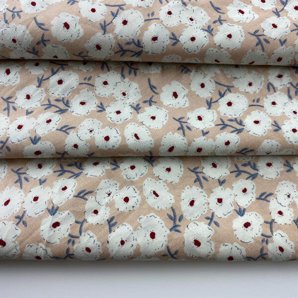 100% Cotton Reactive Printed Small Floral Fabric — Soft & Breathable