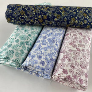 Vintage Small Floral Cotton Poplin Fabric – 100% Cotton Reactive Print for Summer Dresses & Blouses