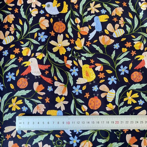 Cartoon Beach Style Cotton Poplin Fabric – 100% Cotton Reactive Print for Kids & Women’s Wear