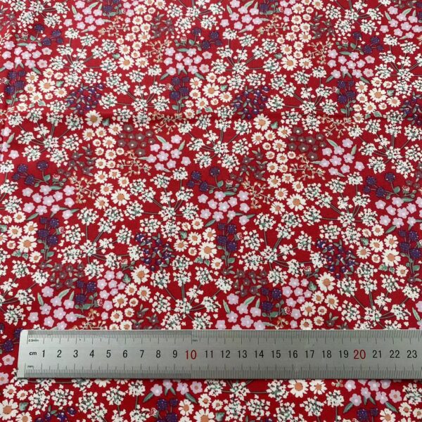 Vintage Floral Cotton Poplin Fabric for Dresses and Homewear – 100% Cotton Reactive Print