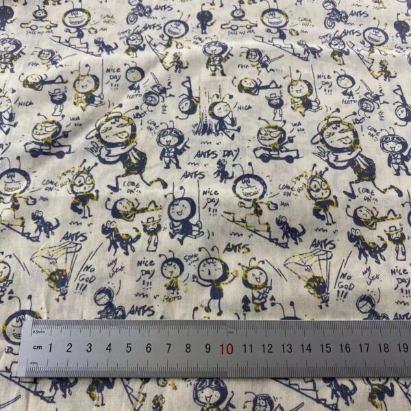 Cotton Poplin Cartoon Ant Print Fabric – Kidswear & Women’s Dresses