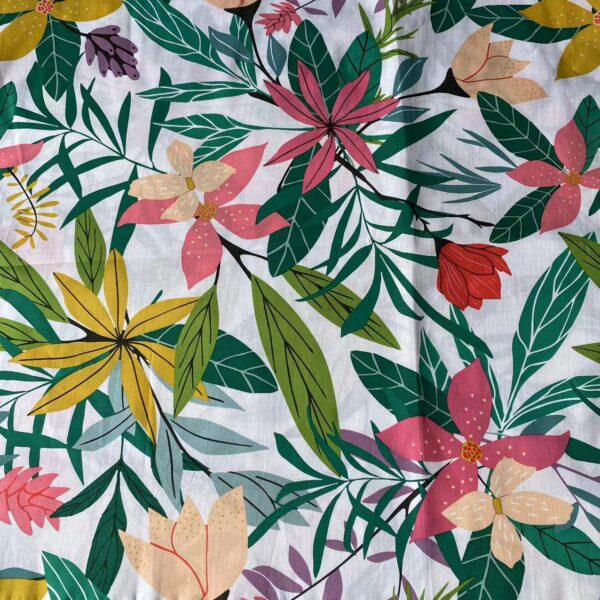 Hawaiian Tropical Print 100% Cotton Poplin Fabric – For Men’s Shirts, Beach Shorts & Summer Wear