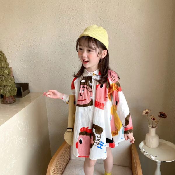 Cartoon Face Print Cotton Poplin Fabric – For Kids’ Clothing, Dresses & Pants