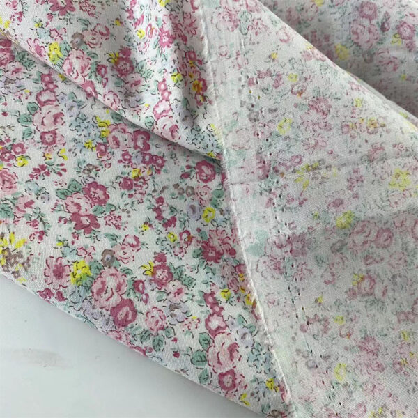 Japanese Style Small Floral Printed Poplin – 100% Cotton Fabric for Shirts & Dresses