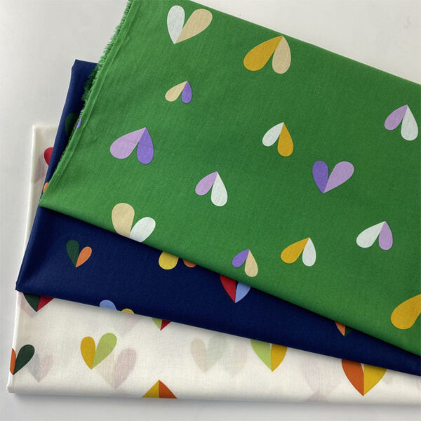 Heart Pattern Geometric Printed Cotton Fabric – 100% Cotton Woven Fabric for Dresses & Tops