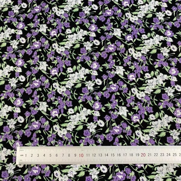 100% Cotton Printed Poplin Fabric — Small Floral Dress Material