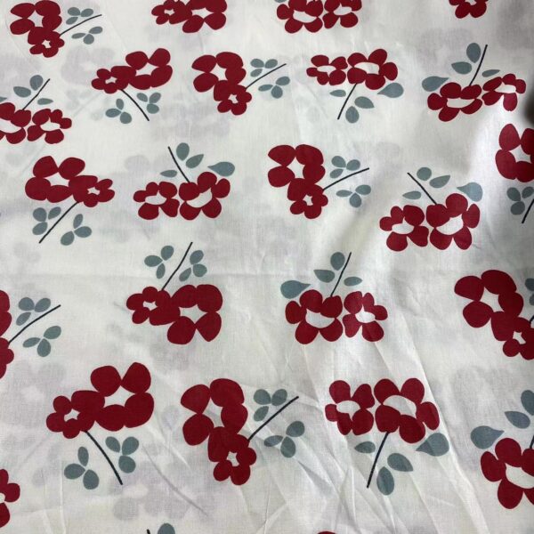 100% Cotton Printed Poplin Fabric — Small Floral Design