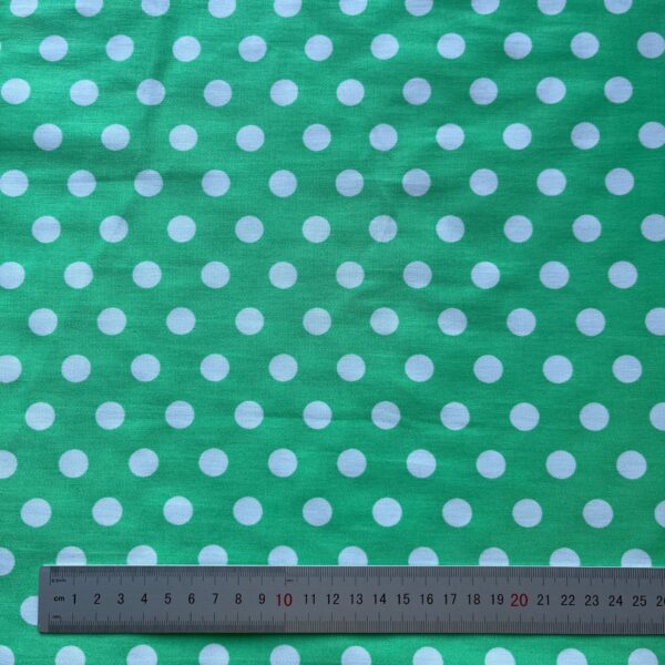 Stretch Cotton Poplin Fabric with 1.5cm Polka Dots — Reactive Printed Cloth for Shirts & DIY Crafts