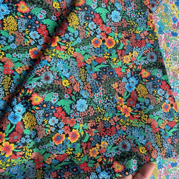 Cotton Poplin Small Floral Print Fabric — Country Style Dress Material