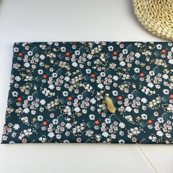 Country-Style Cotton Poplin Fabric — Small Floral Dress Material