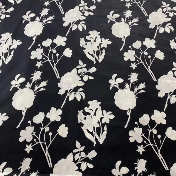 Black and White Cotton Poplin Fabric for Dresses and Pants — Reactive Print