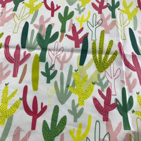 主图-03 100% Cotton Poplin Cactus Floral Printed Fabric — JXL-FB-0589