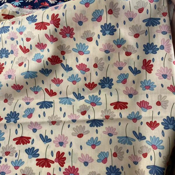 100% Cotton Reactive Printed Floral Fabric — Lightweight & Skin-Friendly