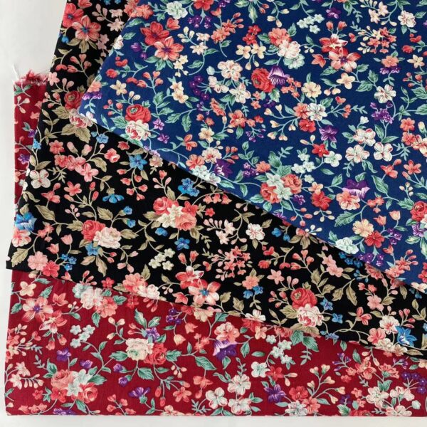 100% Cotton Reactive Printed Summer Fabric — Soft, Lightweight & Japanese Style Floral