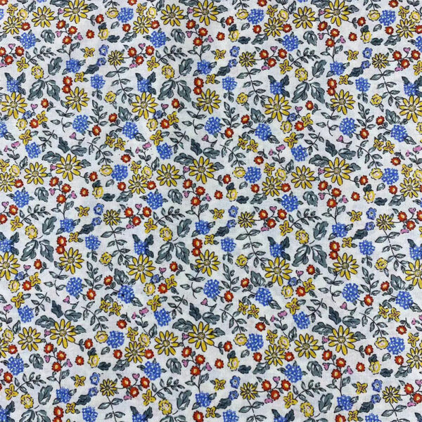 主图-03 100% Cotton Small Floral Printed Fabric — Lightweight & Breathable for Summer Apparel