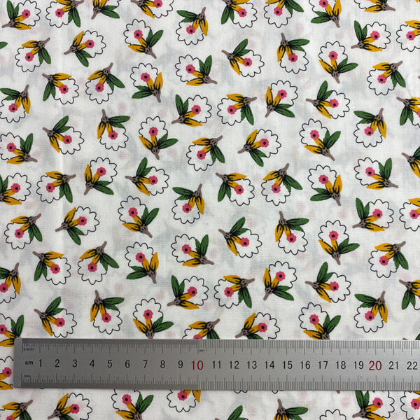 100% Cotton Small Floral Printed Fabric — Soft & Breathable for Apparel & Home Textiles
