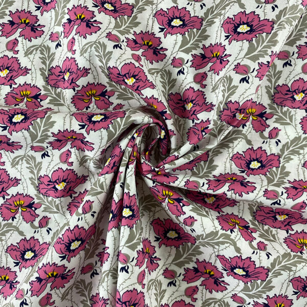 100% Cotton Woven Floral Fabric — Soft & Durable for Apparel & Accessories