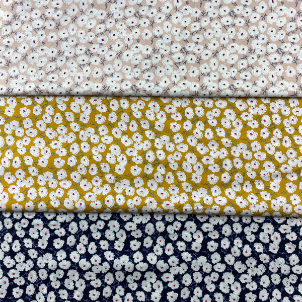 100% Cotton Reactive Printed Small Floral Fabric — Soft & Breathable