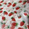 Cotton Strawberry Print Fabric for Dresses – 100% Cotton Poplin with Reactive Printing
