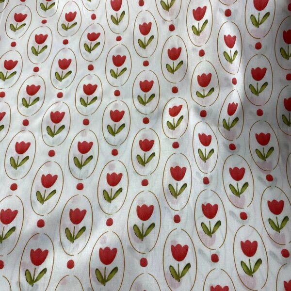 Cotton Floral Poplin Fabric for Clothing and Home Textiles – 100% Cotton Reactive Print