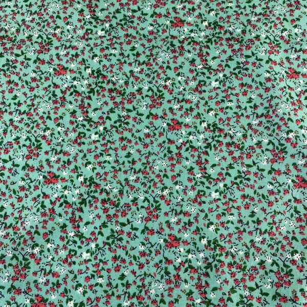 主图-03 Vintage Pastoral Cotton Poplin Printed Fabric – 40s Reactive Dyed Floral Cloth for Dresses & Loungewear