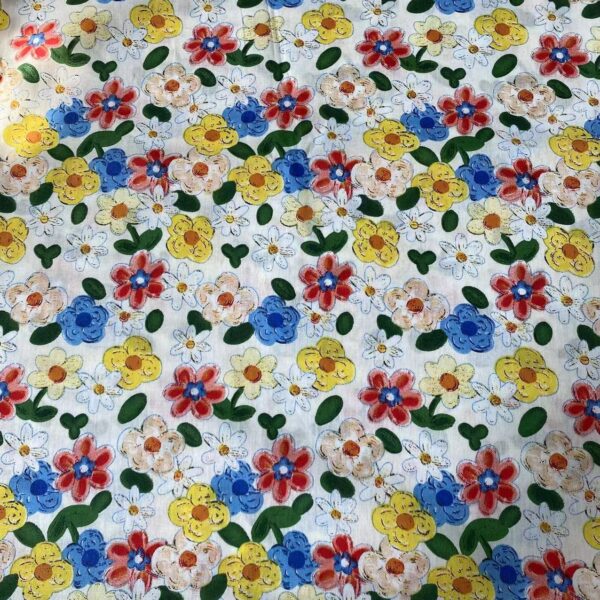Cotton Poplin Floral Fabric – Country Style Printed Fabric for Dresses & Kidswear