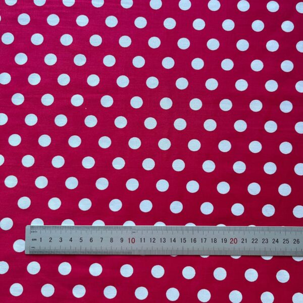 Stretch Cotton Poplin Fabric with 1.5cm Polka Dots — Reactive Printed Cloth for Shirts & DIY Crafts