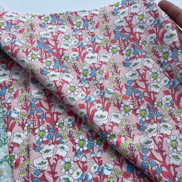 Cotton Poplin Floral Print Fabric — Country Style Dress Material