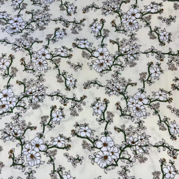 Vintage Floral Cotton Poplin Fabric — Country Style Dress Material