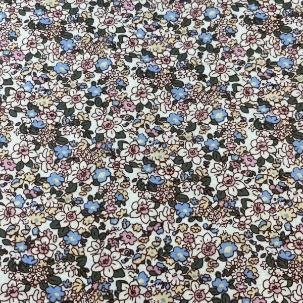 Country-Style Cotton Poplin Fabric — Mini Floral Print Material
