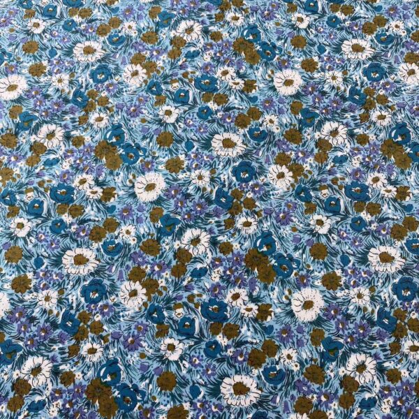 Lightweight Printed Cotton Poplin Fabric for DIY Clothing — Vintage Pastoral Floral Style