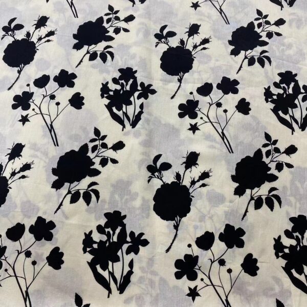Black and White Cotton Poplin Fabric for Dresses and Pants — Reactive Print