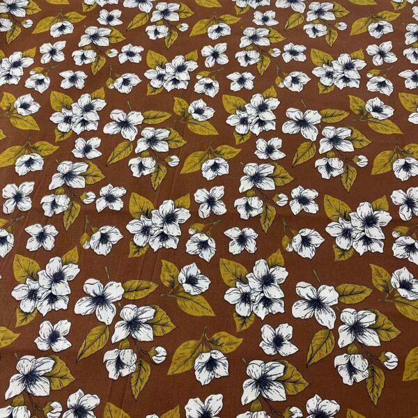 Floral Cotton Poplin Fabric for Women’s Dresses — Soft Reactive Print