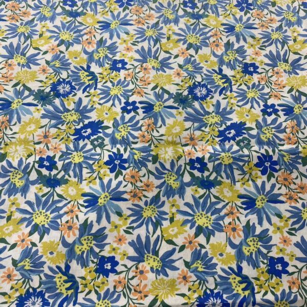 Lightweight Cotton Poplin Fabric with Large Floral Print — Summer Dress Material