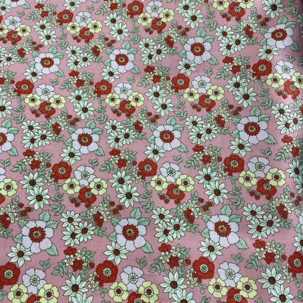 100% Cotton Poplin Spring/Summer Small Floral Fabric — Soft & Breathable for Apparel