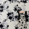 100% Cotton Black & White Rose Printed Fabric — Elegant & Breathable Poplin