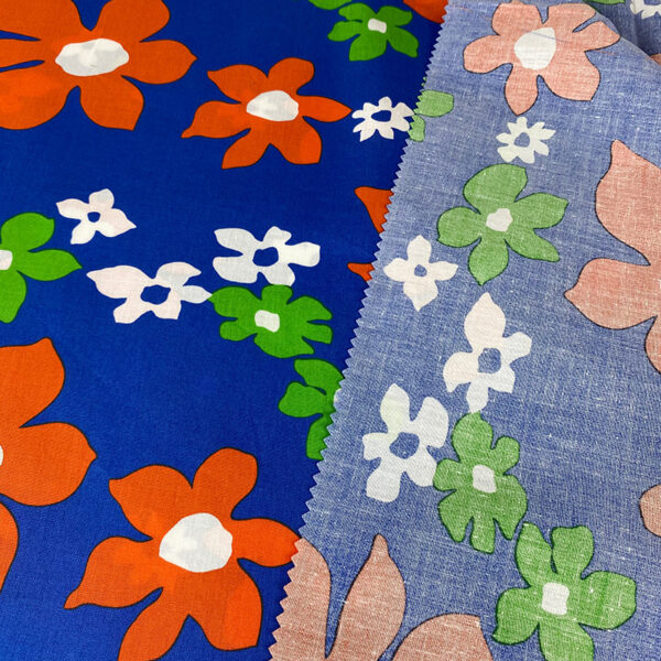 100% Cotton Sunflower Printed Fabric — Lightweight Reactive Print for Dresses & Shirts