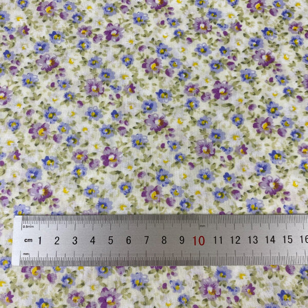 100% Cotton Vintage Oil-Painting Style Printed Fabric — Elegant Reactive Print for Summer Dresses