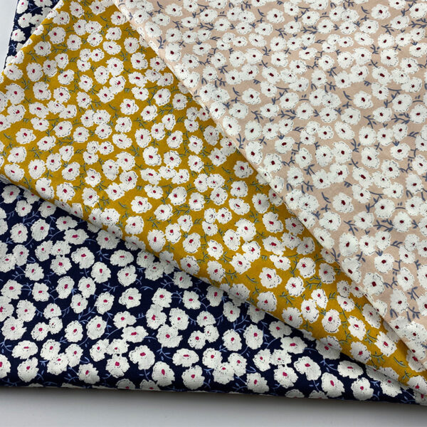 100% Cotton Reactive Printed Small Floral Fabric — Soft & Breathable