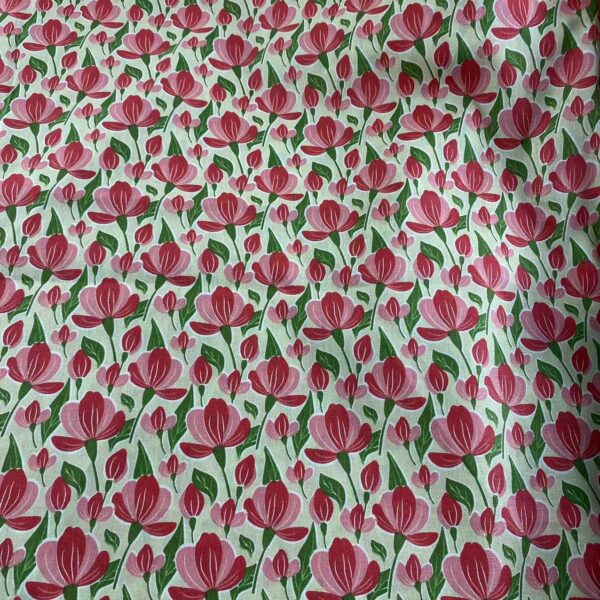 主图-04 40s Cotton Poplin Floral Print Fabric – 100% Cotton Reactive Print for Spring & Summer Fashion and Home Textiles