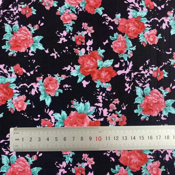 Country Style Small Floral Cotton Fabric – Reactive Printed Plain Weave for DIY & Apparel