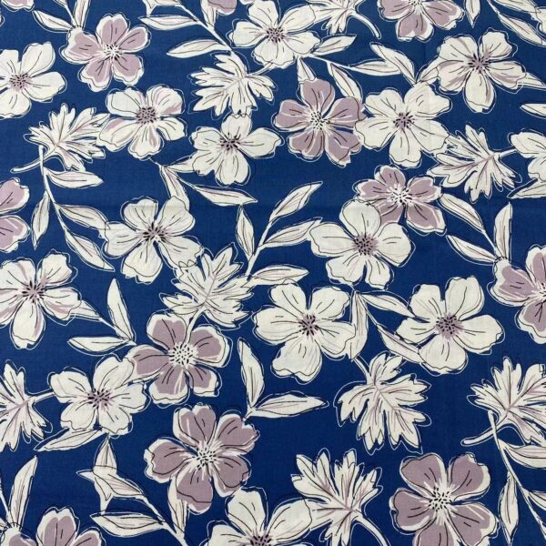 Korean Pastoral Cotton Poplin Printed Fabric – 40s Reactive Dyed Floral Cloth for Dresses & Loungewear