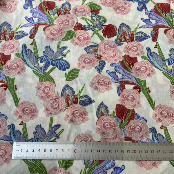 High-End Floral Cotton Poplin Fabric – 100% Cotton Reactive Printed Fabric for Dresses & Kidswear