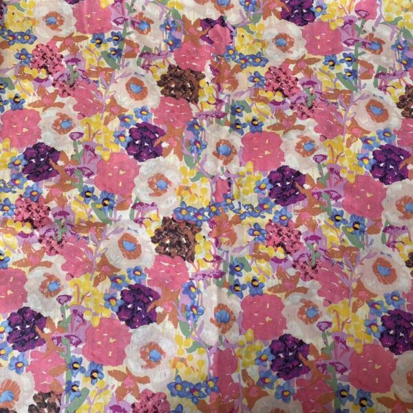 主图-04 Cotton Poplin Oil Painting Floral Fabric – Printed Fabric for Kidswear & Dresses