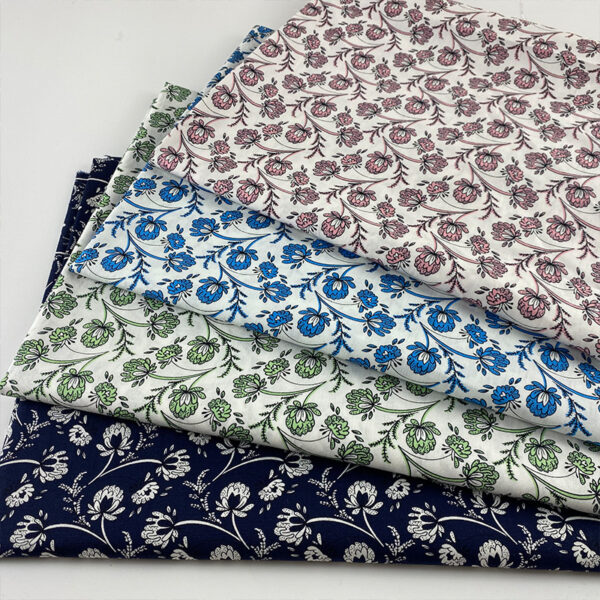 Pastoral Style Cotton Poplin Fabric – Fresh Floral Print for Summer Dresses